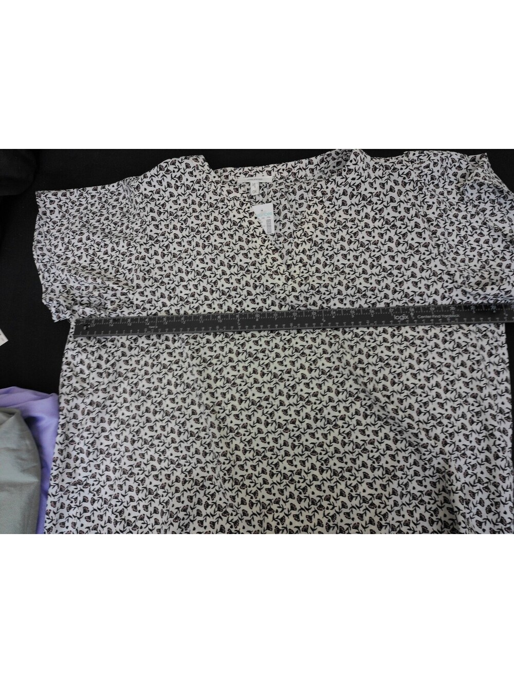 NWT Maurices Blouse Womens 0X Multicolor Floral Print Flutter Sleeve Top - Picture 6 of 6
